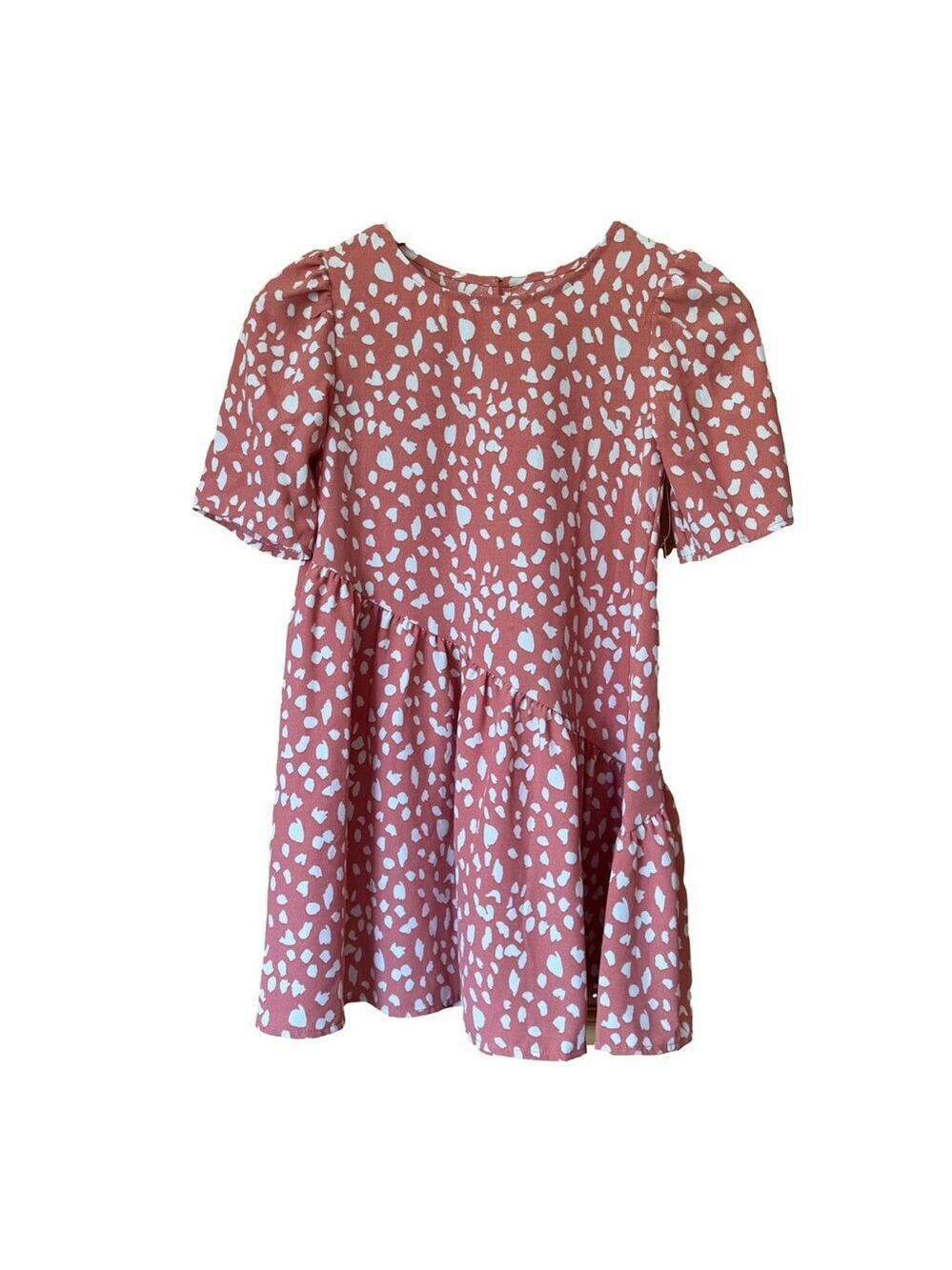 Girls Wonder Nation Dress Size S (6-6X) coral White abstract print